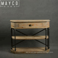 Mayco Entryway Classic Country Style Vintage Antique Reproduction Distressed Reclaimed Wood Console Table with Drawer and Shelf